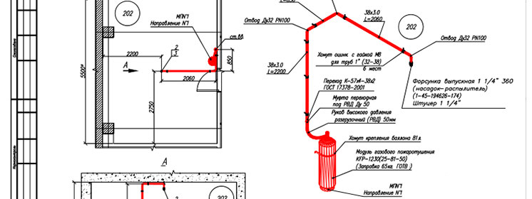 Разработка проектов систем газового пожаротушения